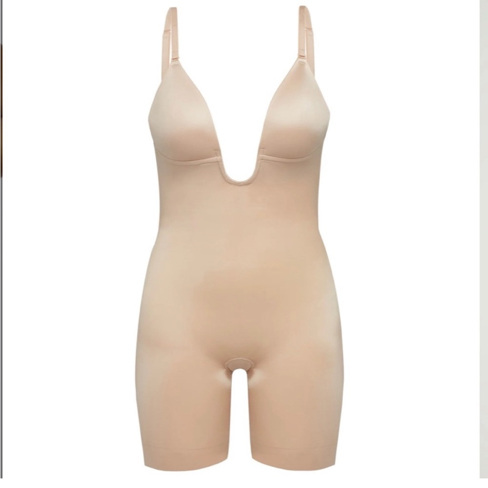 Suit Your Fancy Plunge Low-Back Mid-Thigh Bodysuit